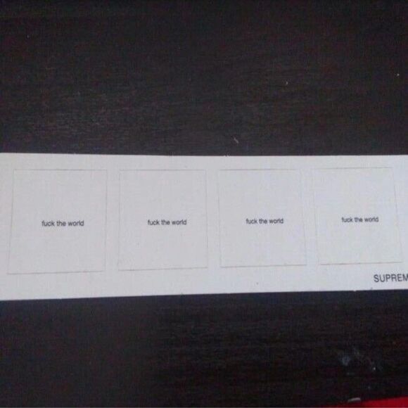 Supreme f the world mini sticker 4 set white and black Rare #supreme #supreme - Picture 1 of 1